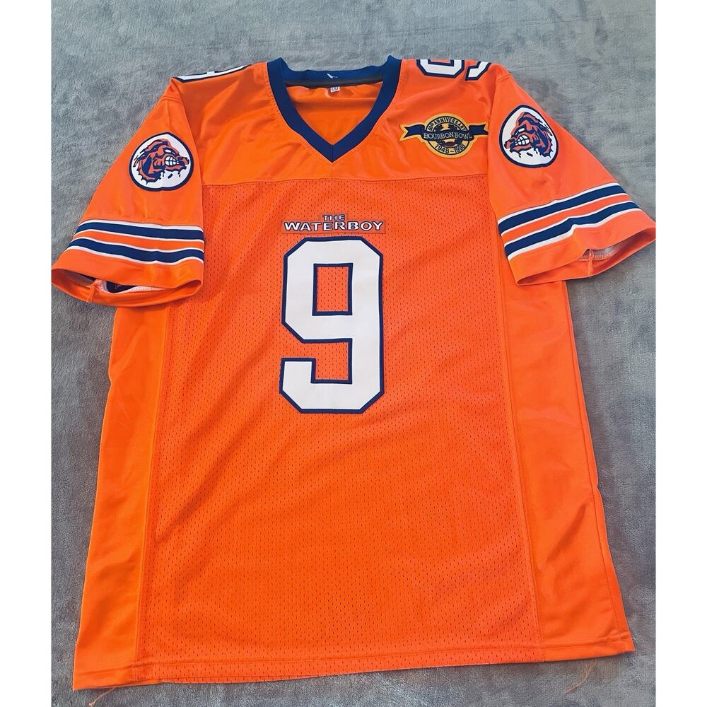 The Waterboy Bobby Boucher #9 Mud Dogs Football Jersey S Bourbon Bowl Sandler